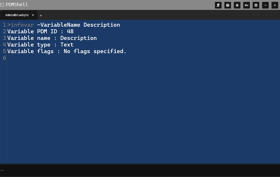 infovar command