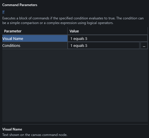 IF node parameters